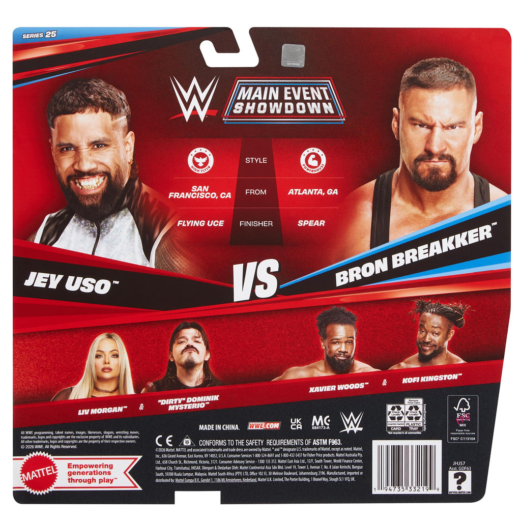 Jey Uso vs Bron Breakker WWE Main Event Showdown Series #25 (2-Pack)